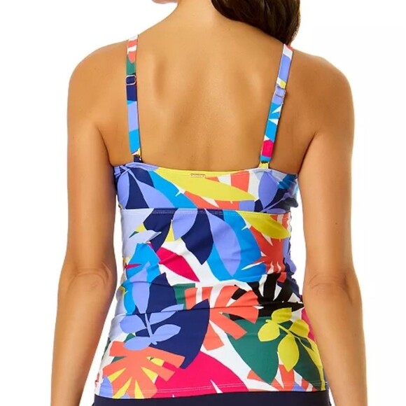 Anne Cole Women's Underwire Tankini Top Coloful Leaf Print Size 32C / 34B - Picture 3 of 12